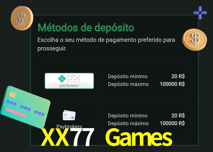 O cassino XX77 Games oferece uma grande variedade de métodos de pagamento